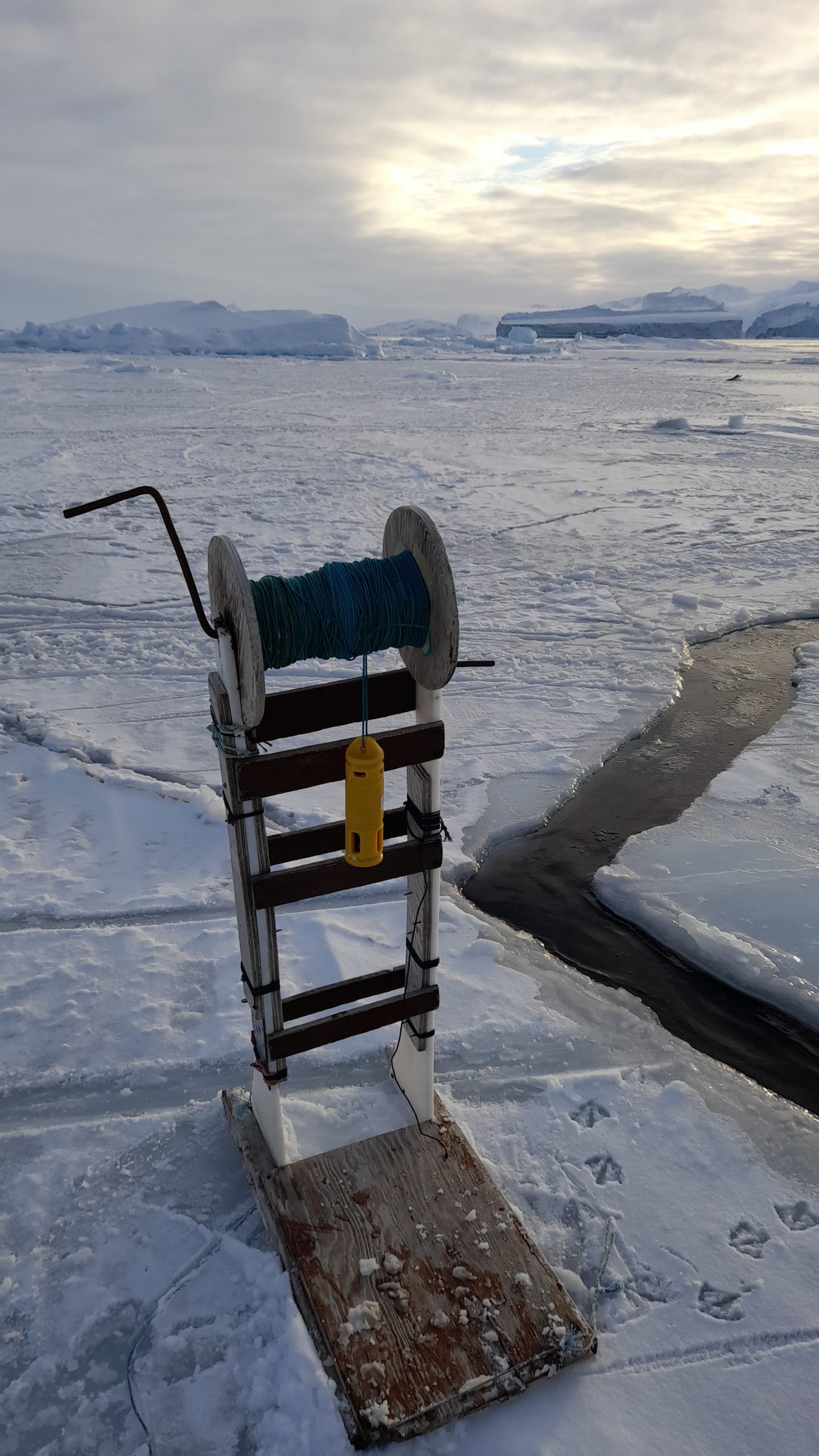 Moana TD ice fishing deployment in Greenland